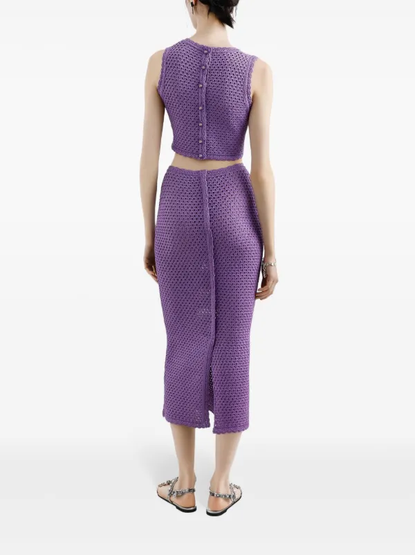 Dolce & Gabbana crochet-knit Tank Top | Purple | FARFETCH