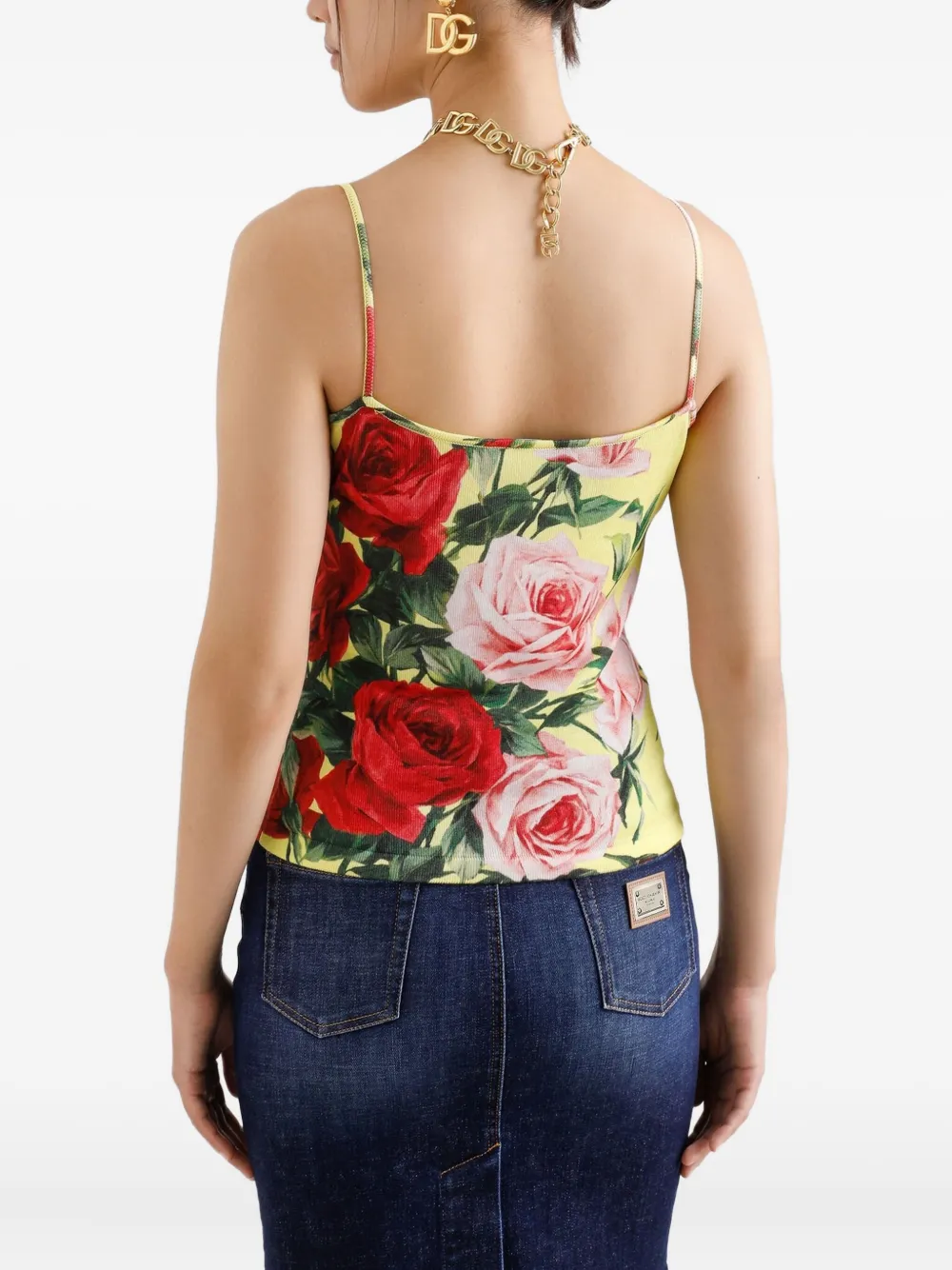 Dolce & Gabbana Rose-print Top In Multi