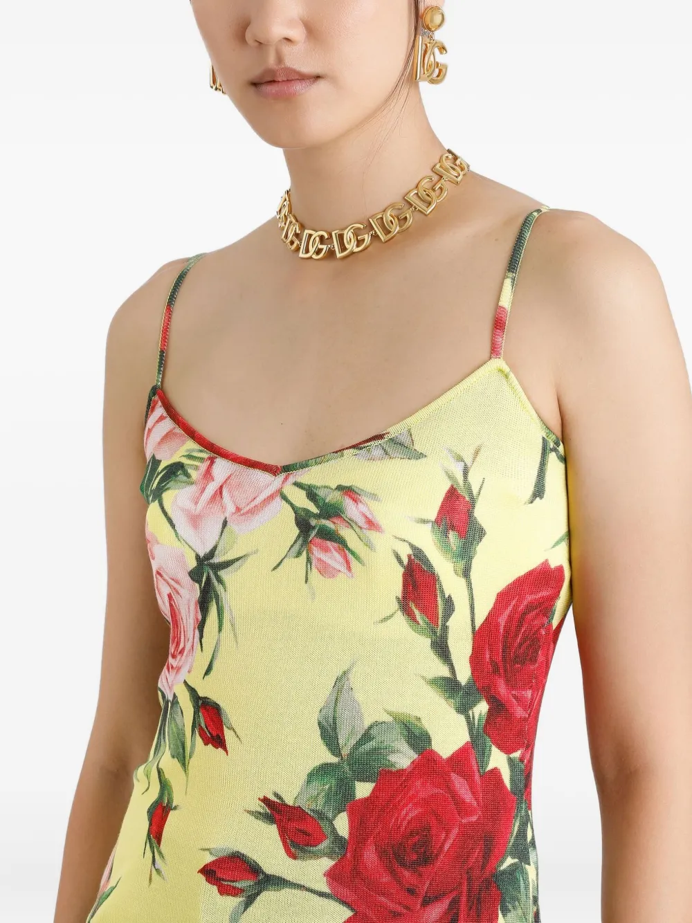 Dolce & Gabbana Rose-print Top In Multi