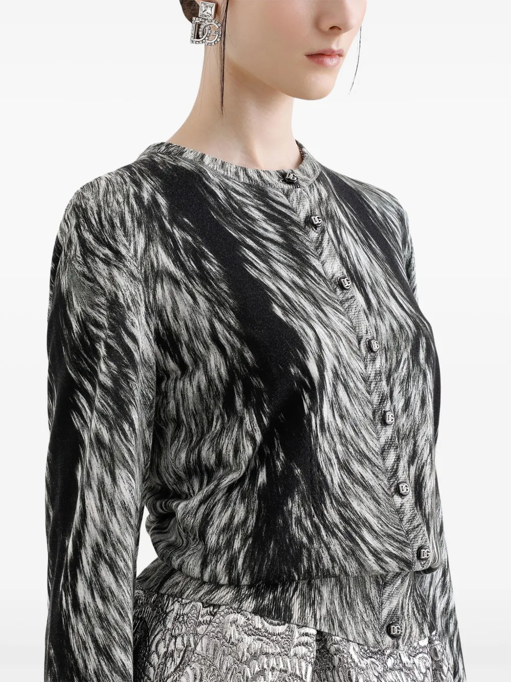 Dolce & Gabbana Vest met bontprint Zwart