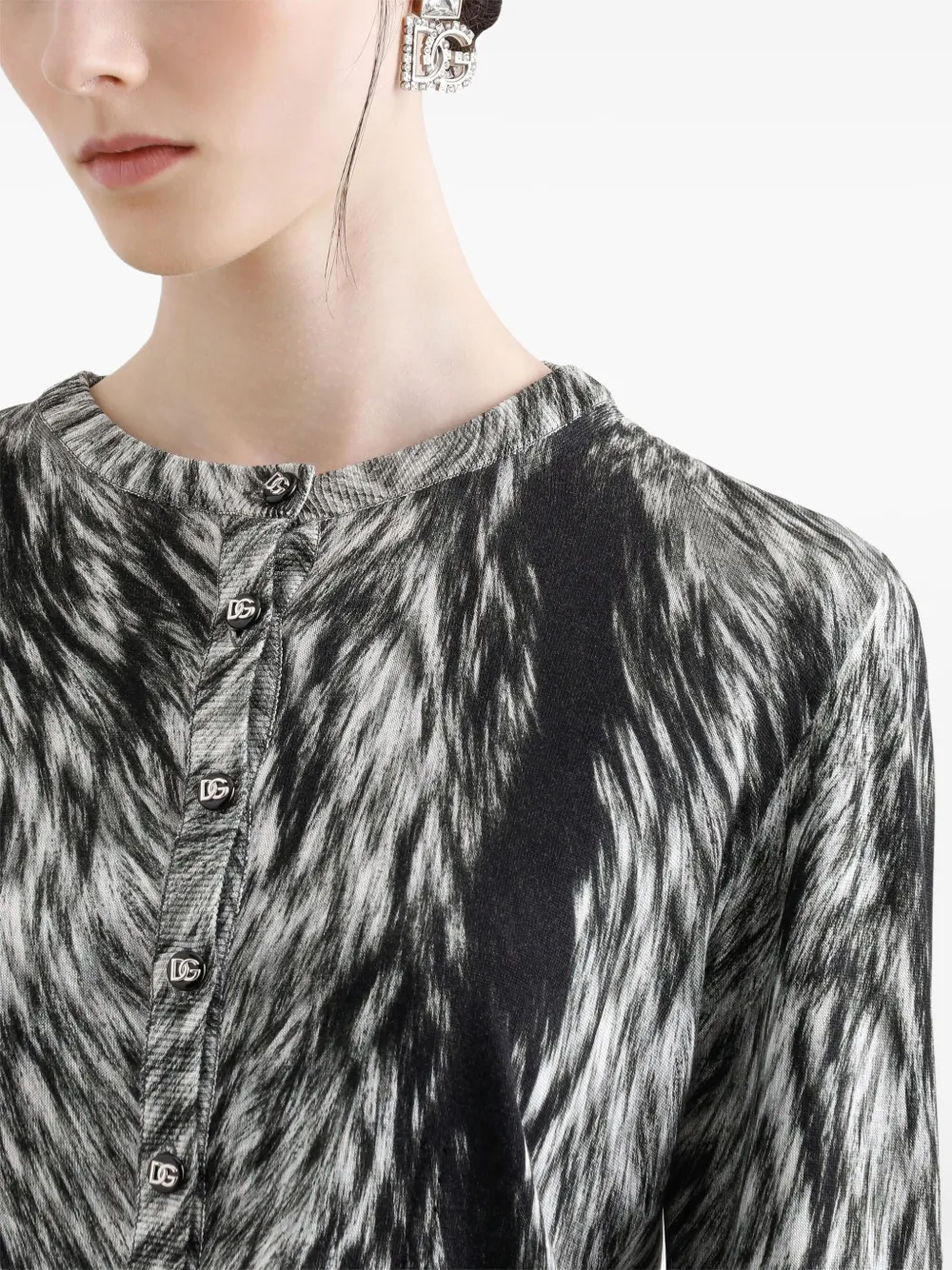 Dolce & Gabbana Vest met bontprint Zwart