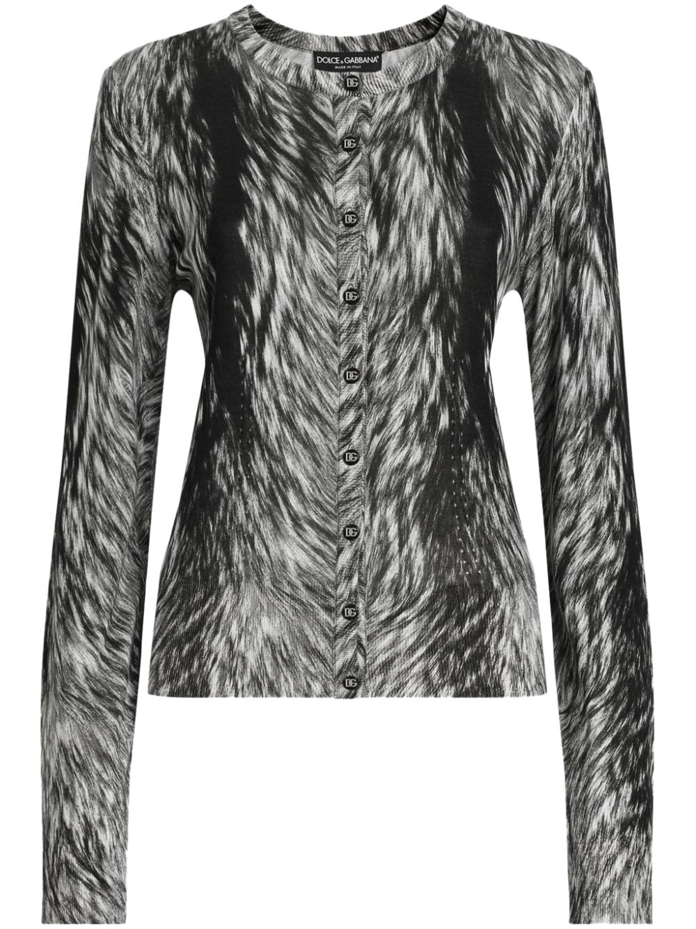 Dolce & Gabbana fur-print cardigan – Black