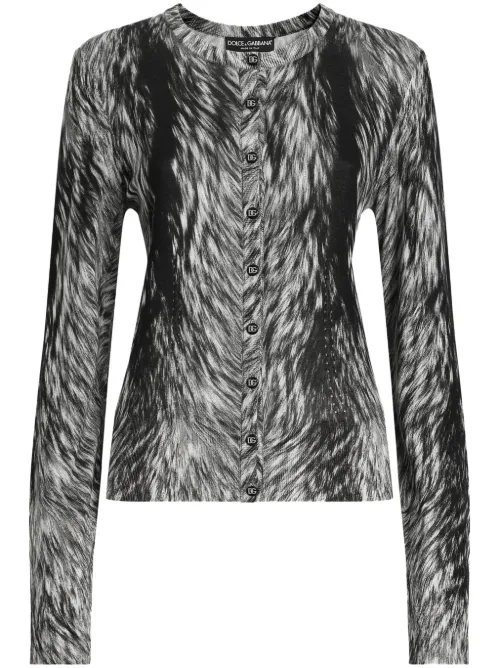 Cardigan à imprimé fourrure - Dolce & Gabbana - Modalova