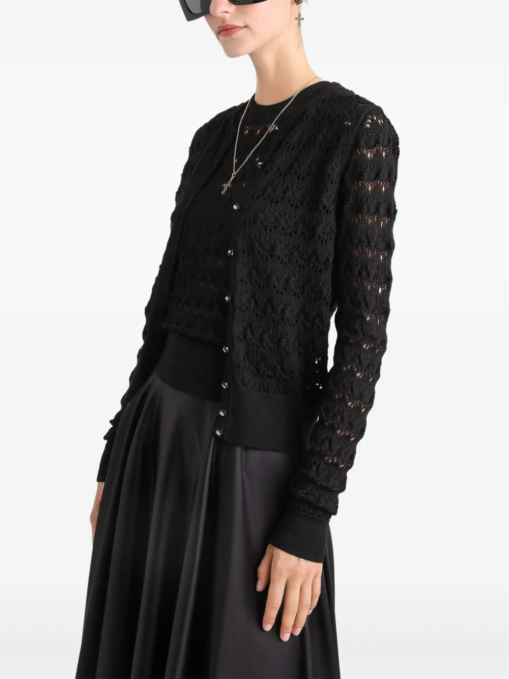 DOLCE & GABBANA ブラックカーディガン 38新品191,100円 Dolce & Gabbana オープンニット カーディガン | ブラック | FARFETCH JP