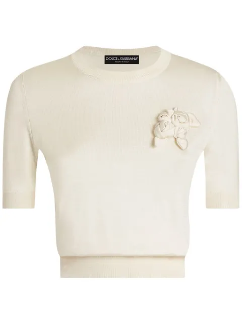 Dolce & Gabbana floral-appliqué T-shirt