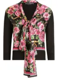 Dolce & Gabbana rose-print sweater - Black