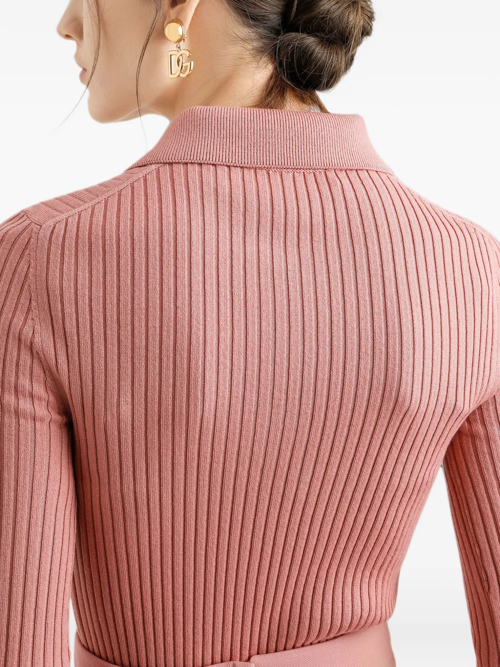 Dolce & Gabbana DNA geribbelde polotop Roze