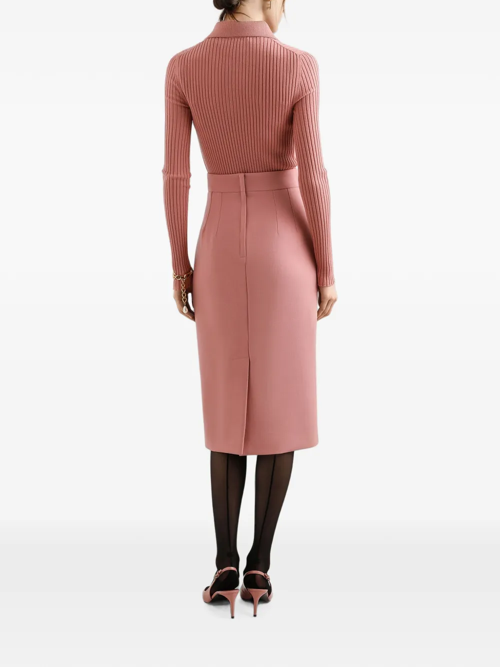Dolce & Gabbana DNA geribbelde polotop Roze