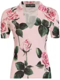 Dolce & Gabbana floral-print polo top - Pink