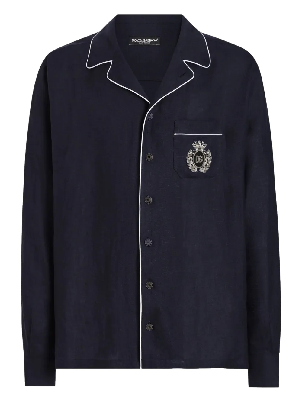 Dolce & Gabbana Overhemd met logopatch Blauw