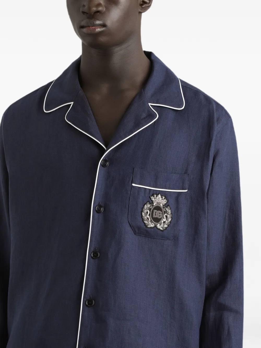 Dolce & Gabbana Overhemd met logopatch Blauw