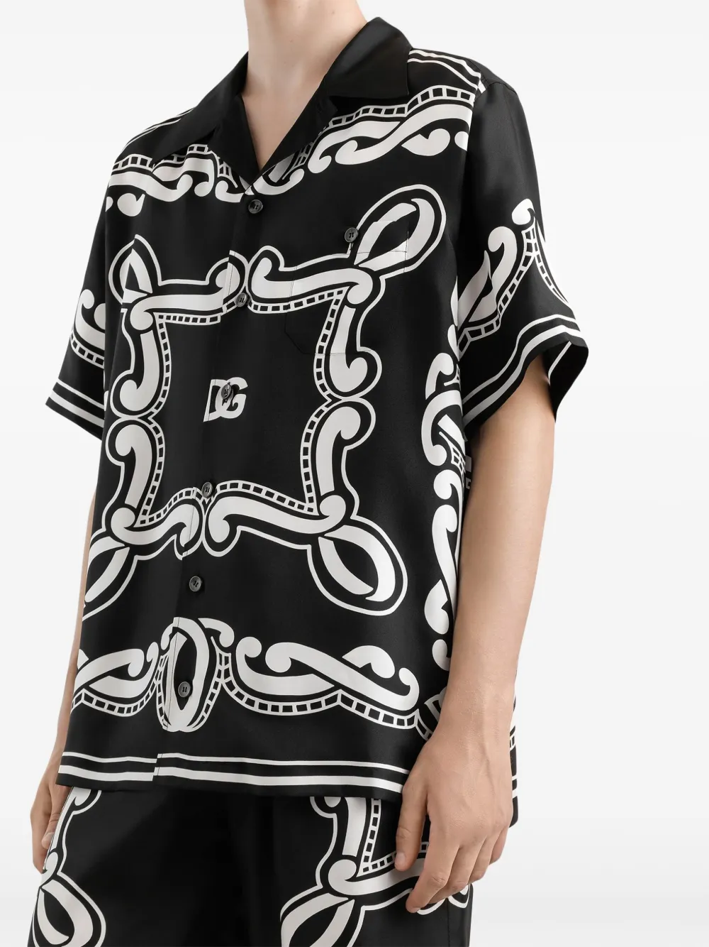 Dolce & Gabbana Overhemd met bandanaprint Zwart