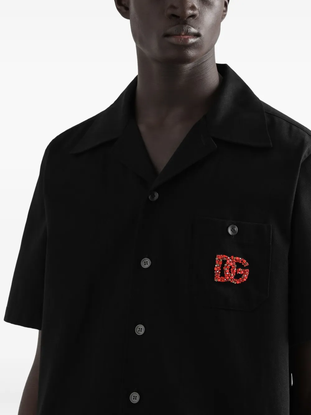 Dolce & Gabbana Overhemd met logo van kralen Zwart
