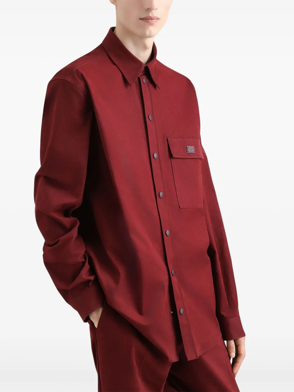 Dolce & Gabbana Overhemd met logoplakkaat Rood