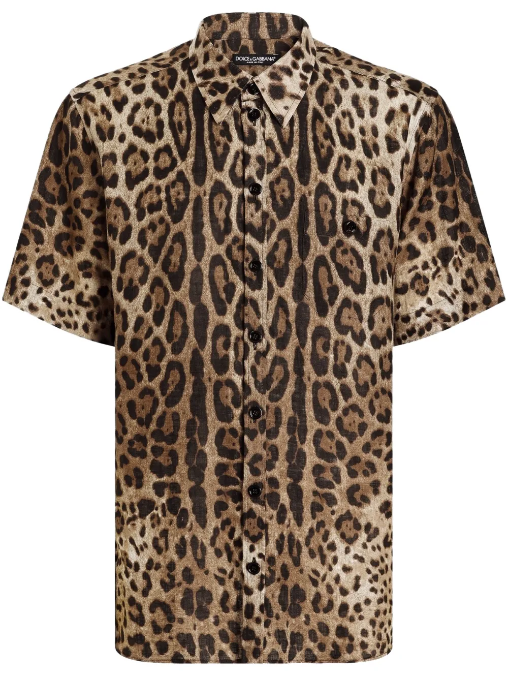 Dolce & Gabbana Overhemd met luipaardprint Bruin