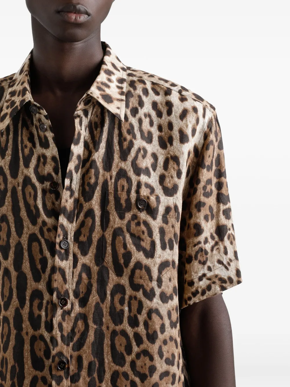 Dolce & Gabbana Overhemd met luipaardprint Bruin