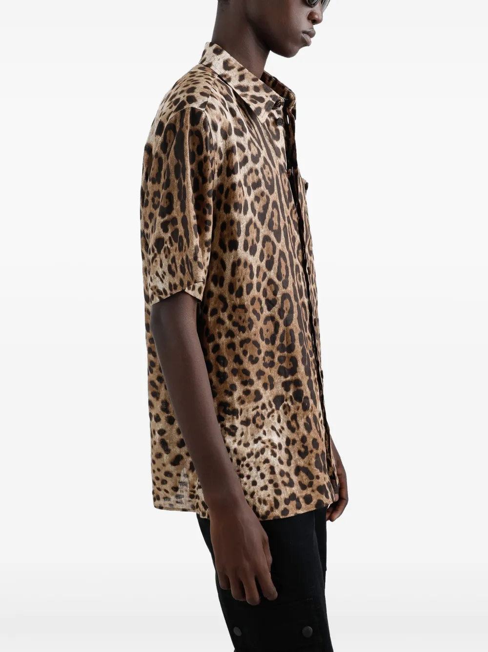 Dolce & Gabbana Overhemd met luipaardprint Bruin