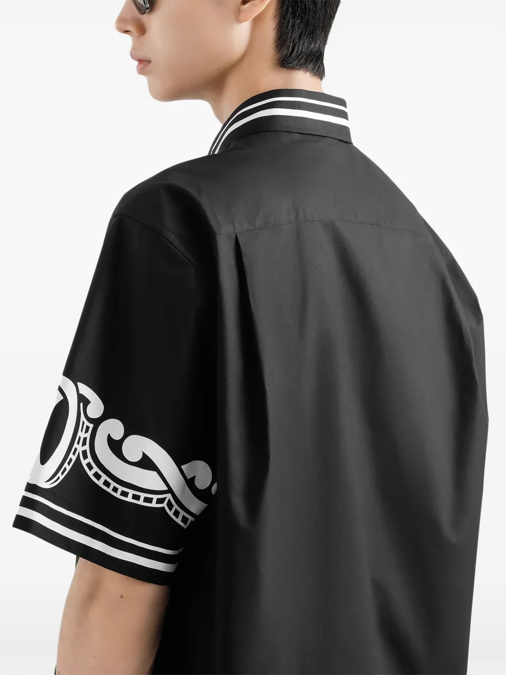 Dolce & Gabbana Popeline overhemd met print Zwart