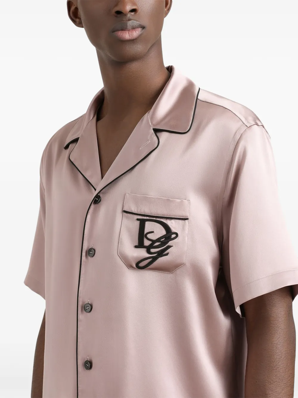 Dolce & Gabbana Overhemd met geborduurd logo Roze