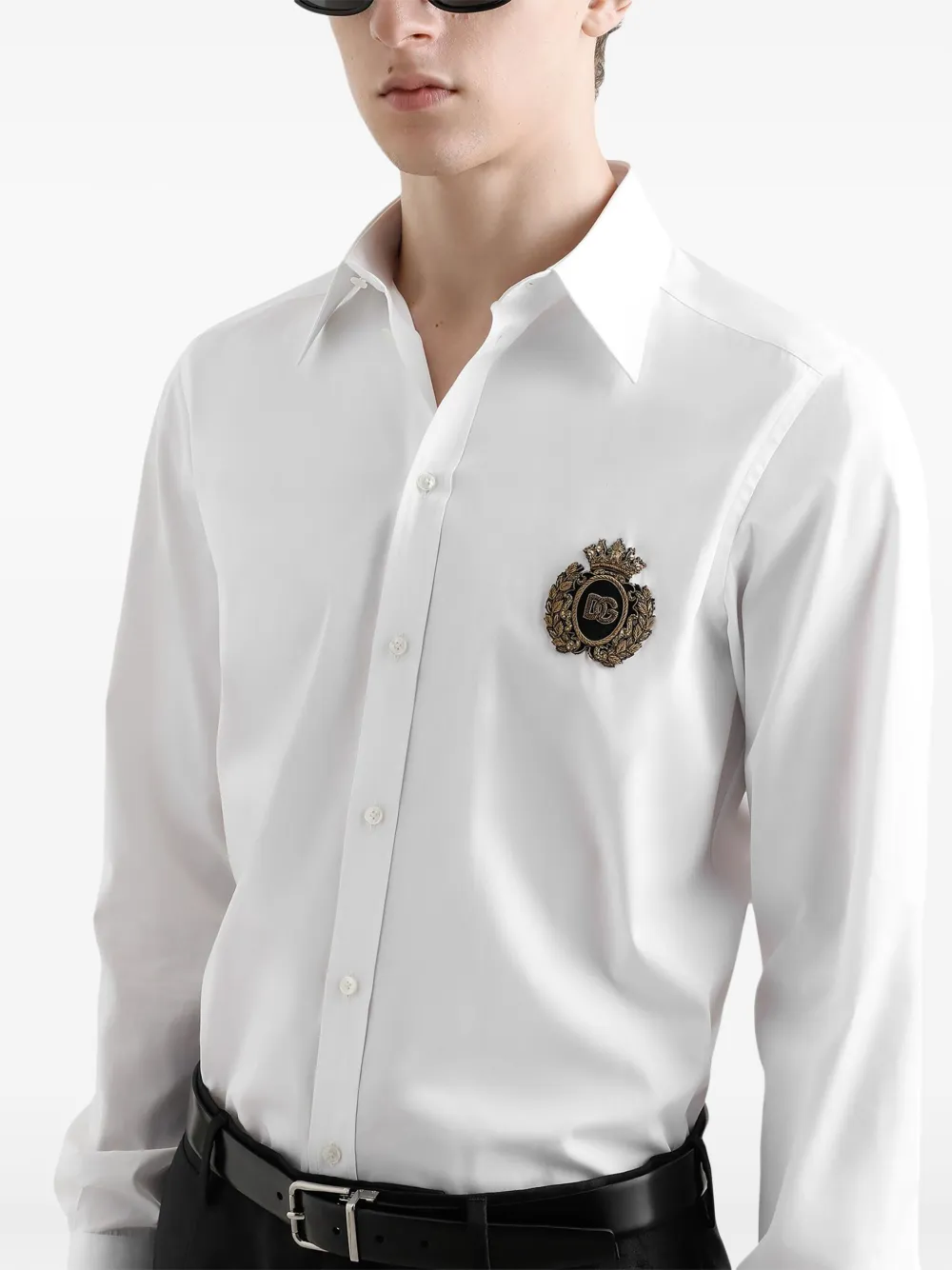Dolce & Gabbana Overhemd met logopatch Wit