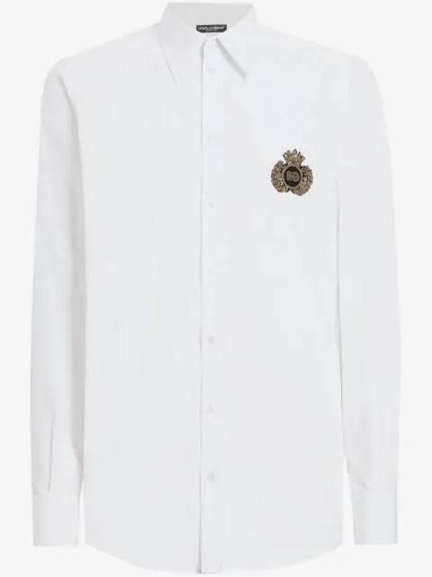 Dolce & Gabbana рубашка с нашивкой-логотипом