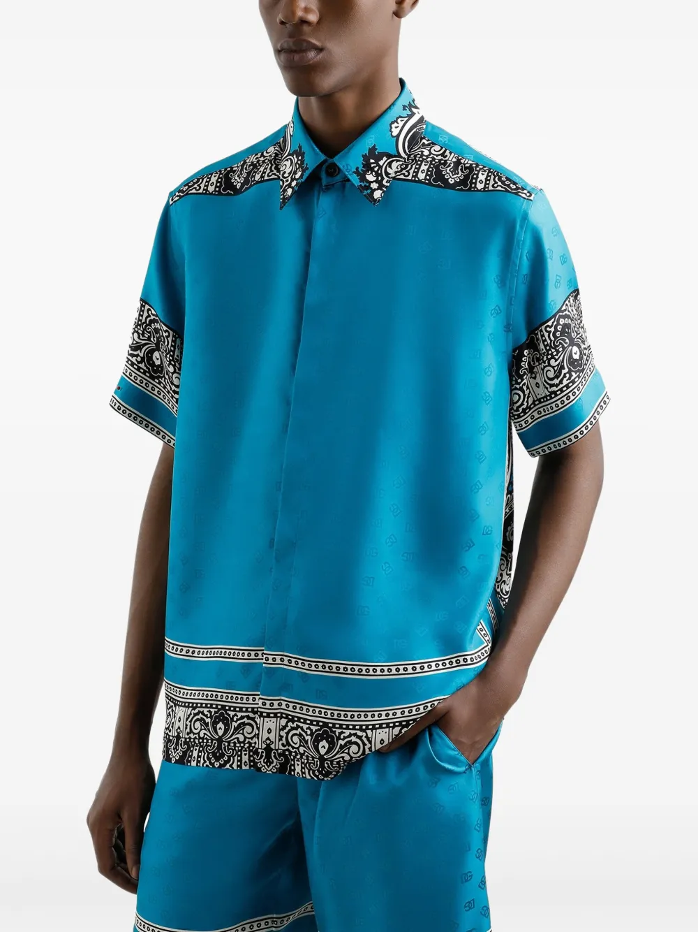 Dolce & Gabbana Overhemd met bandanaprint Blauw