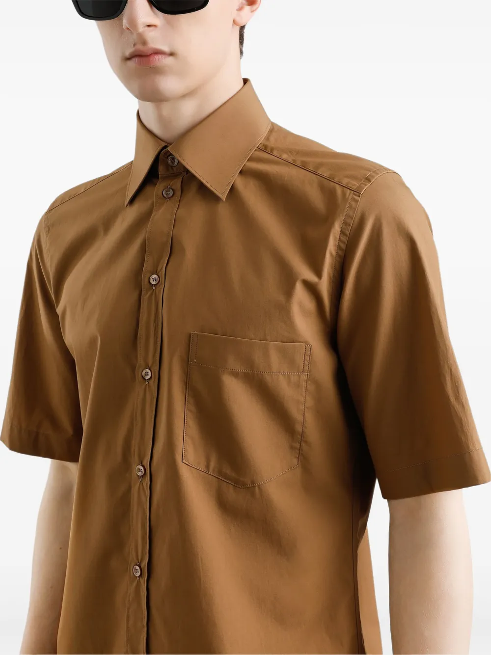 Dolce & Gabbana Overhemd met borstzak Bruin