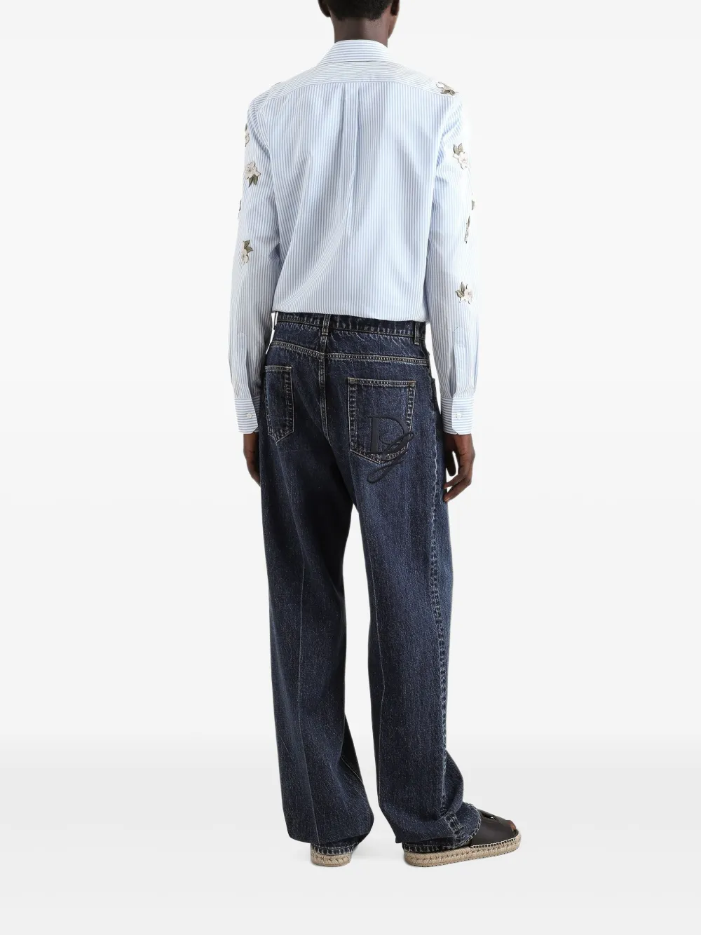 Dolce & Gabbana Overhemd met bloemenapplicatie Blauw