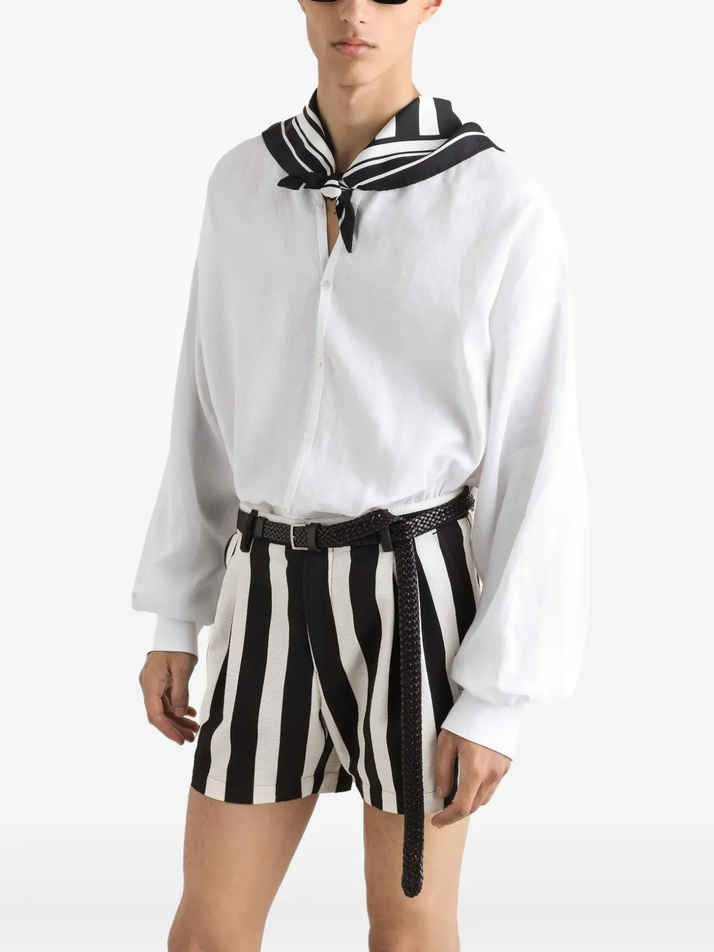 Dolce & Gabbana Overhemd met sjaaldetail Wit