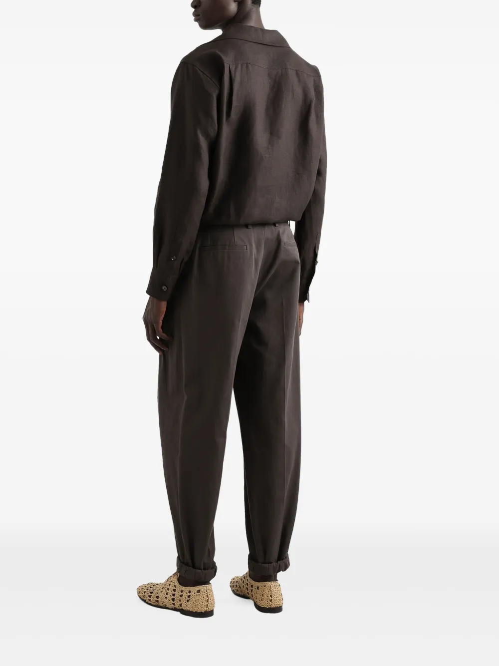 Dolce & Gabbana Overhemd met sjaalkraag Bruin