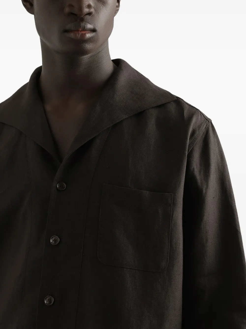 Dolce & Gabbana Overhemd met sjaalkraag Bruin