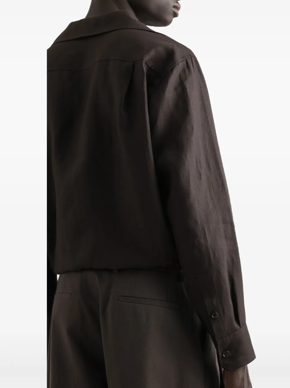 Dolce & Gabbana Overhemd met sjaalkraag Bruin