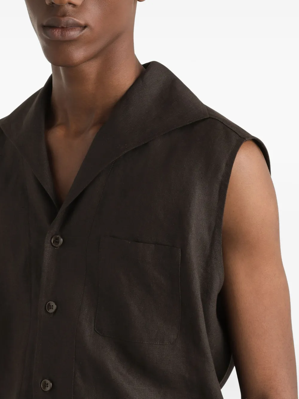 Dolce & Gabbana Overhemd met sjaalkraag Bruin