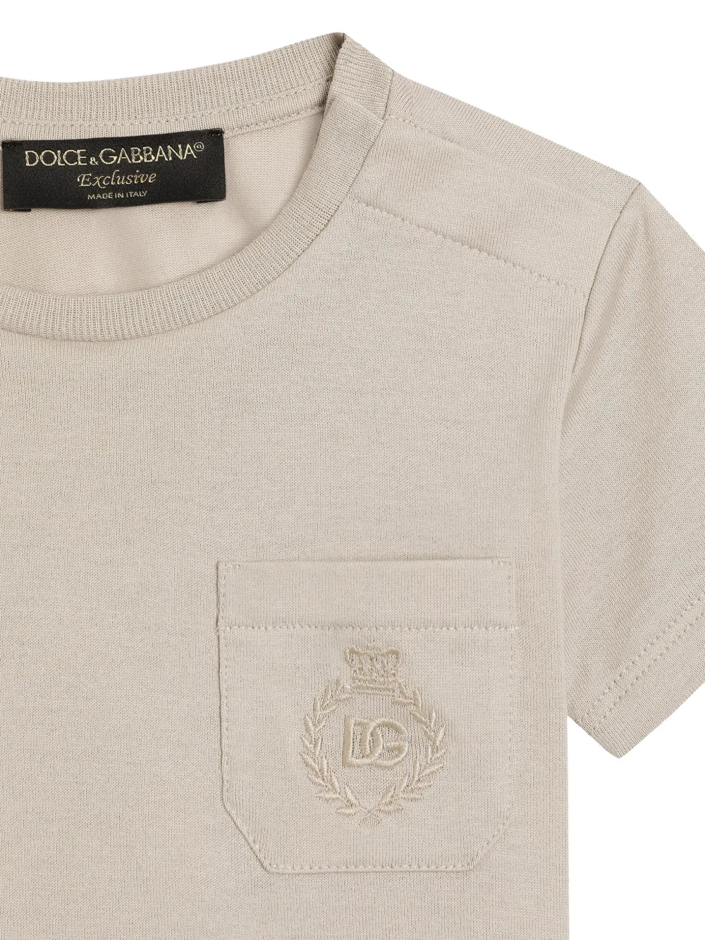 Dolce & Gabbana Kids T-shirt met geborduurd logo Beige