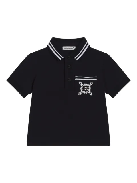Dolce & Gabbana Kids Camisa polo com logo bordado