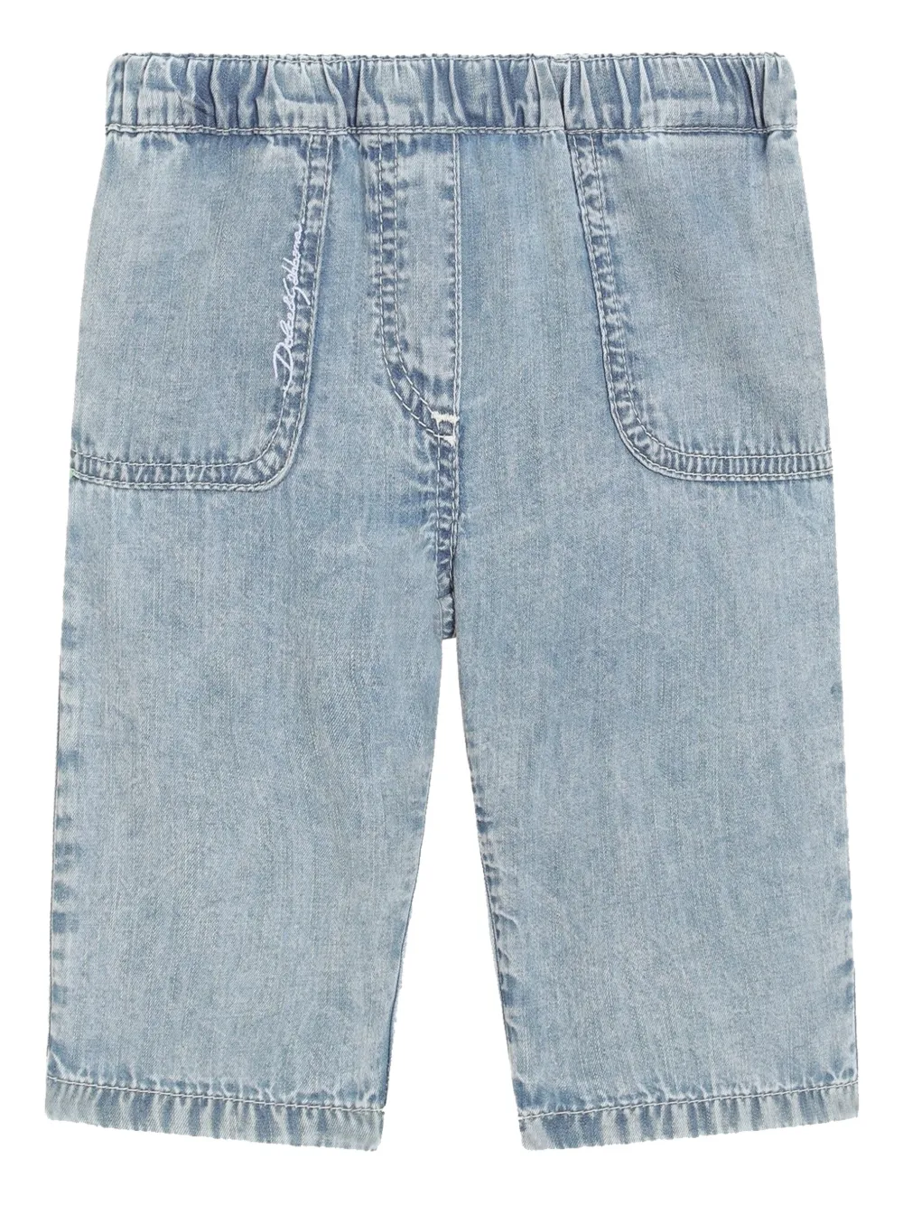 Dolce & Gabbana Kids Jeans met geborduurd logo Blauw