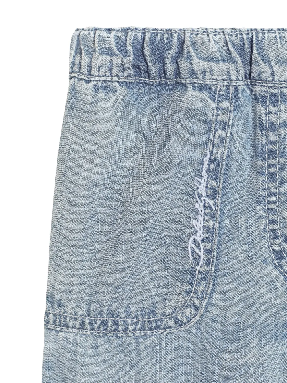 Dolce & Gabbana Kids Jeans met geborduurd logo Blauw