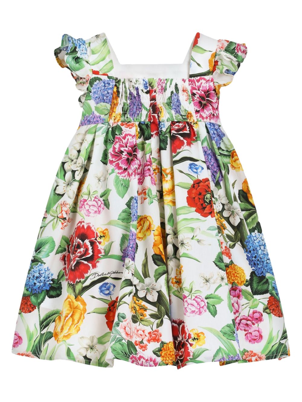 Dolce & Gabbana Kids Jurk met bloemenprint - Wit