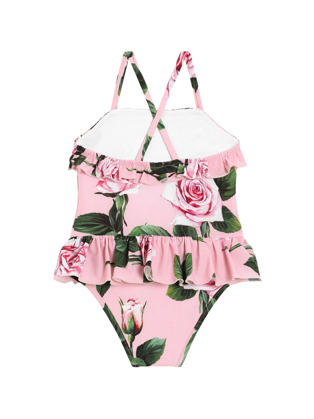 Dolce & Gabbana Kids rose-print swimsuit - Roze