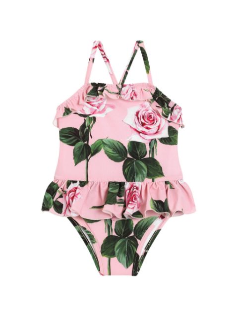 Dolce & Gabbana Kids rose-print swimsuit 