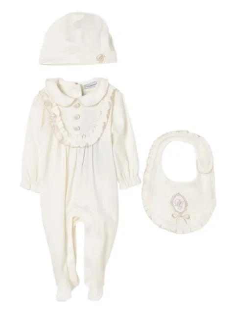 Dolce & Gabbana Kids ruffled embroidered babygrow set