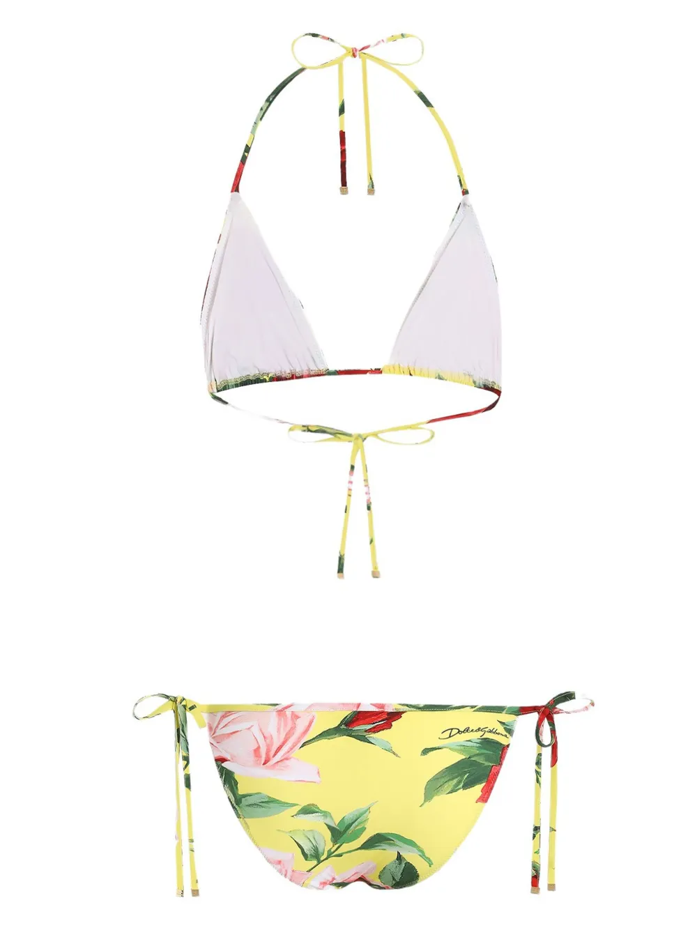 Dolce & Gabbana Bikini met bloemenprint - Geel