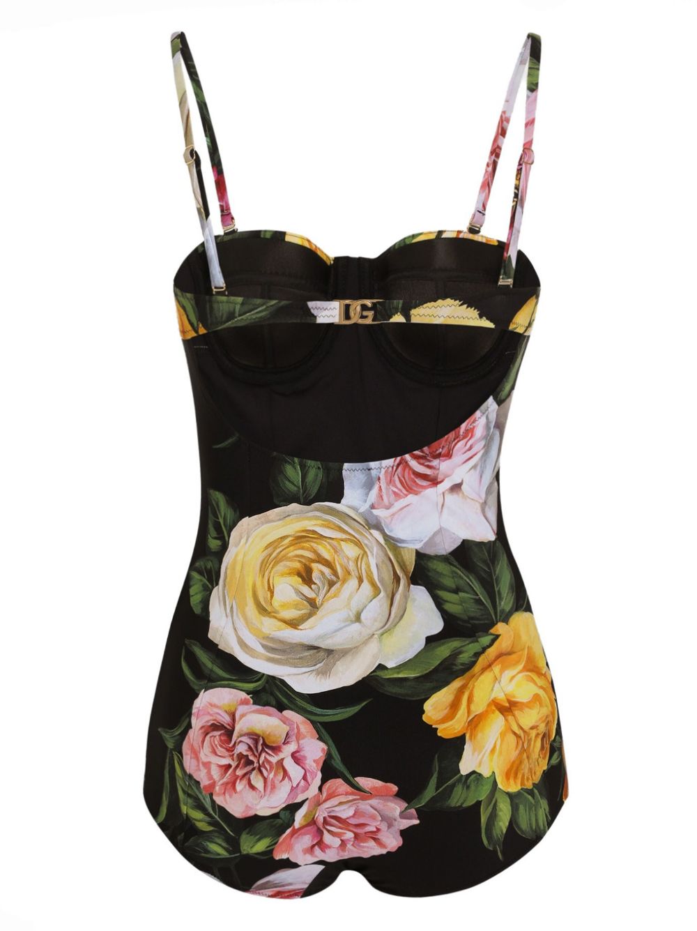 Dolce & Gabbana Badpak met bloemenprint - Zwart