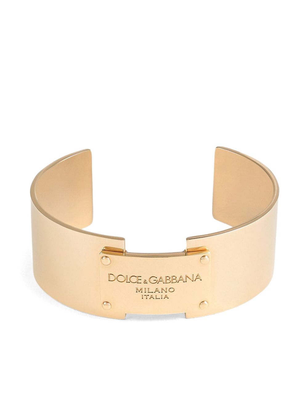 Dolce & Gabbana Logo-plaque Bracelet In Gold