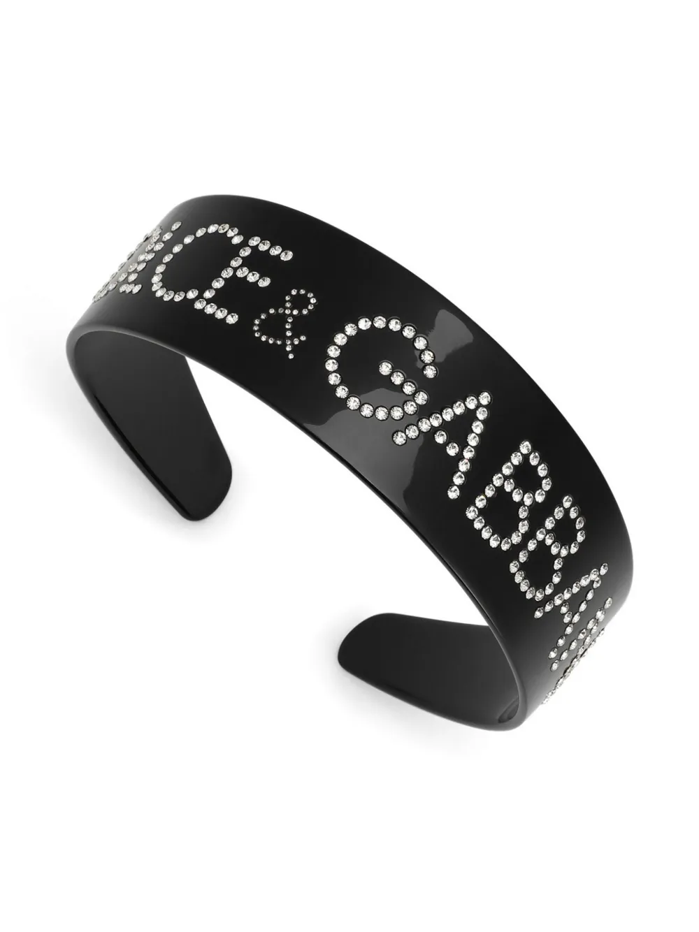 Dolce & Gabbana Kids Haarband verfraaid met kristallen logo Zwart