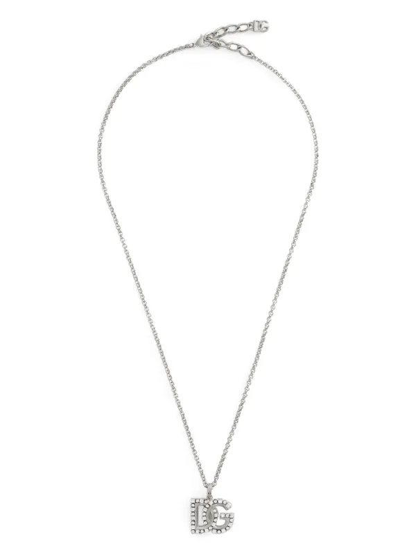 Dolce & Gabbana ロゴペンダント ネックレス | シルバートーン