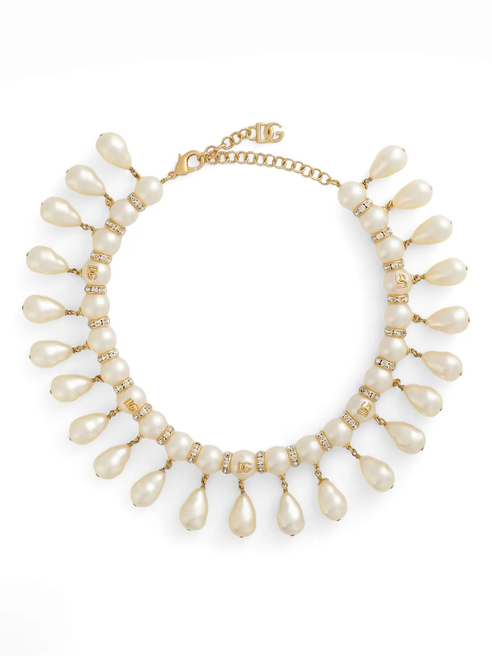 Dolce & Gabbana logo-embellished pearl necklace | Gold | Image 1