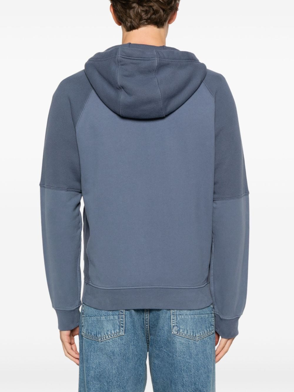 Stone Island Katoenen fleece-jersey hoodie Blauw