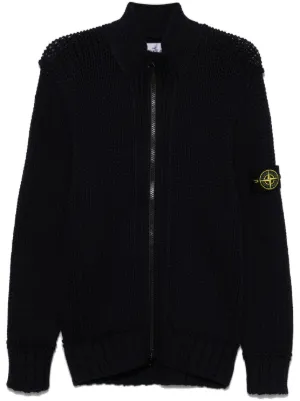ストーンアイランド ニットカーディガン フード付き ブラック 黒 579D1/V0029 メンズ STONE ISLAND