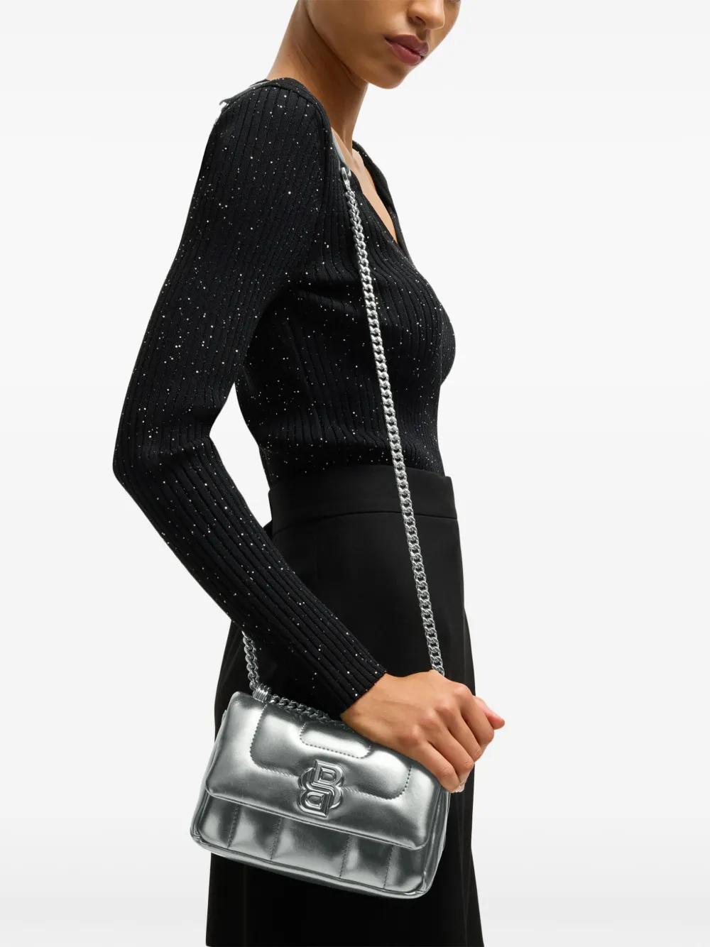 BOSS Crossbodytas met logoplakkaat Grijs